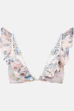 ZIMMERMANN Halliday ruffled floral bikini top