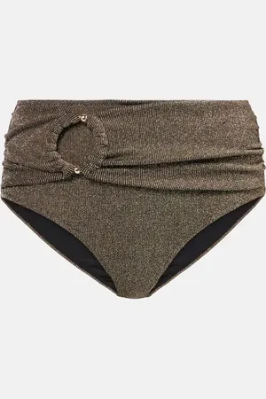 ALEXANDRA MIRO Dorit high-rise lamÃ© bikini bottoms