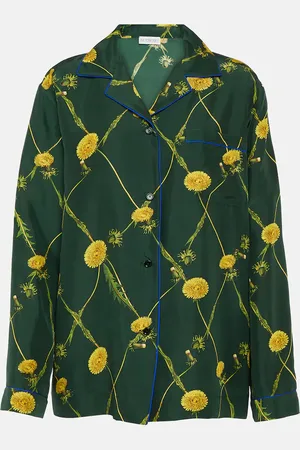 Burberry Floral silk poplin pajama shirt