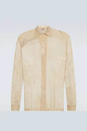BODE Moth Veil embroidered cotton mesh shirt