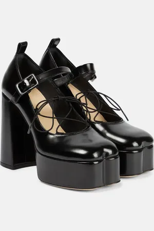 Simone Rocha Leather ballerina platform pumps