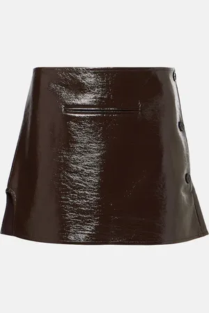 Courrèges Coated cotton-blend miniskirt