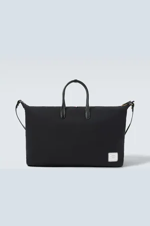 Thom Browne Leather-trimmed twill duffel bag
