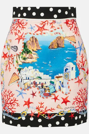 Dolce & Gabbana Capri printed cotton miniskirt