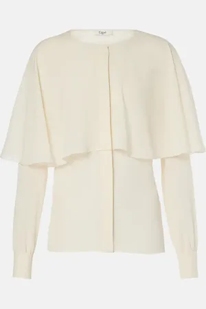 Chloé Caped silk chiffon blouse