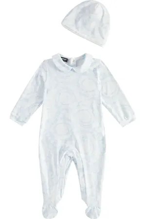 VERSACE Baby Barocco cotton-blend onesie and beanie set