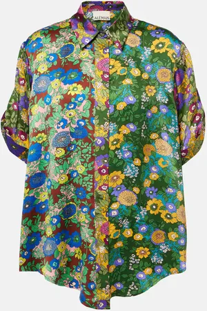 ALÉMAIS Printed silk satin shirt