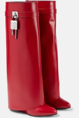 Givenchy Shark Lock leather knee-high boots