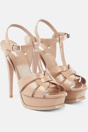 Saint Laurent Tribute 135 patent leather platform sandals