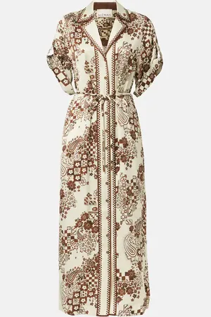 ALÉMAIS Vinnie printed satin shirt dress