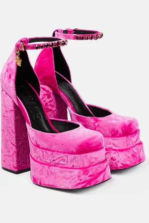 VERSACE Medusa Aevitas velvet platform pumps
