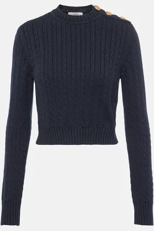 Chloé Cropped cable-knit cotton sweater