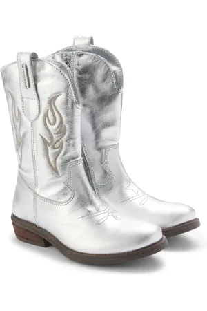 MONNALISA Metallic leather cowboy boots