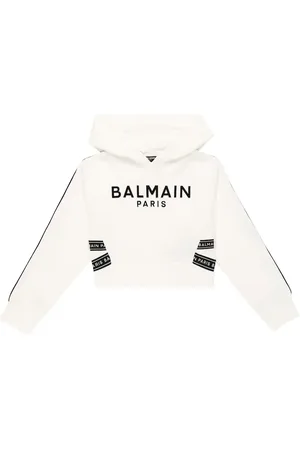 Balmain Logo cotton jersey hoodie