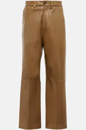 Ralph Lauren High-rise wide-leg leather pants