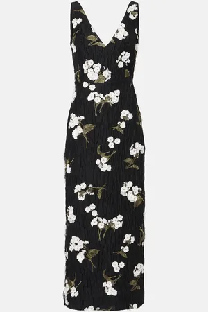 Erdem Floral embellished jacquard cocktail dress