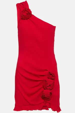 BLUMARINE Floral-appliquÃ© crÃªpe minidress