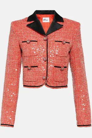 Self-Portrait Cropped sequined bouclÃ© jacket