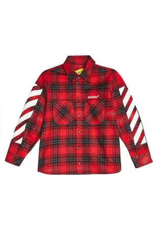 OFF-WHITE Logo checked cotton-blend shirt