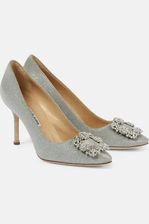 Manolo Blahnik Hangisi 90 embellished glitter pumps
