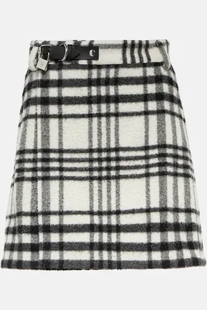 J.W.Anderson Checked wool-blend miniskirt