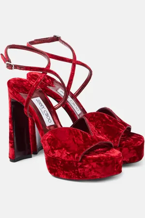Jimmy Choo Karli 125 velvet platform sandals