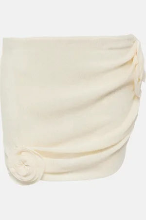 MAGDA BUTRYM Floral-appliquÃ© crÃªpe miniskirt