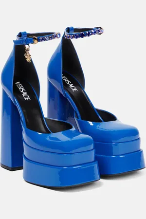 VERSACE Medusa Aevitas patent leather platform pumps