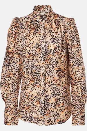 Isabel Marant Lamia leopard-print ruffled blouse