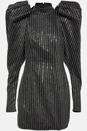 ROTATE Sequined cotton twill minidress