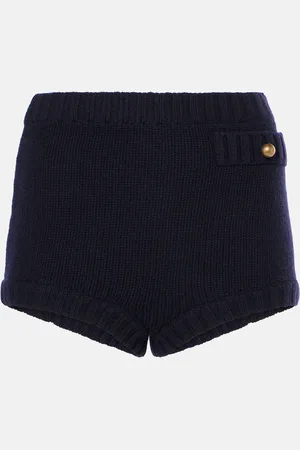 Chloé High-rise wool and cashmere shorts