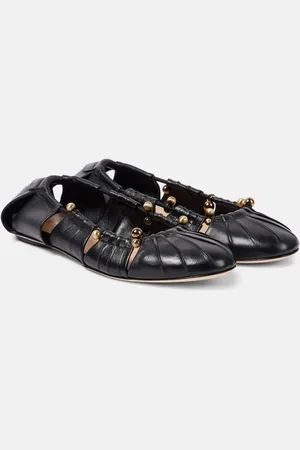 Chloé Luna embellished cutout leather ballet flats