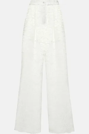 Dolce & Gabbana High-rise lace wide-leg pants