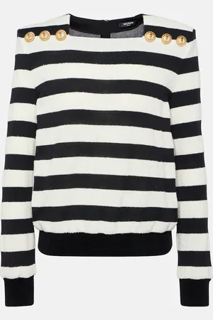 Balmain Striped jersey top