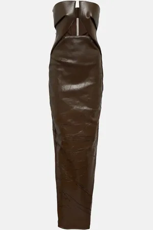 Rick Owens Strapless coated denim gown