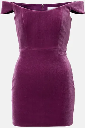 ALEX PERRY Off-shoulder velvet corset dress