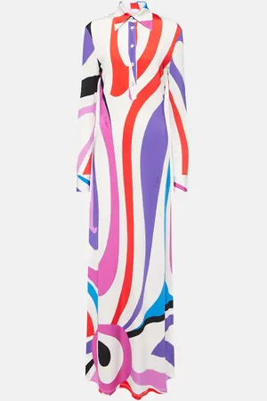 Puccini Marmo satin jersey shirt dress