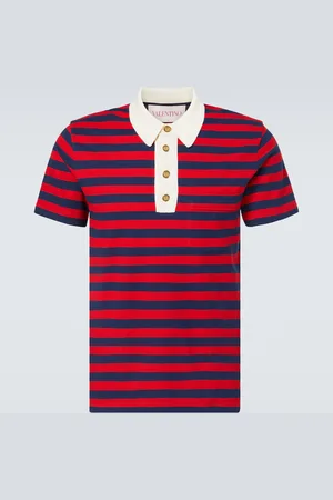 VALENTINO Striped cotton piquÃ© polo shirt