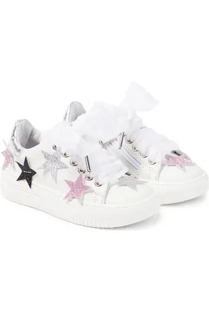 MONNALISA AppliquÃ© leather sneakers