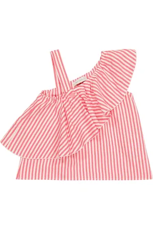 MONNALISA Striped ruffled top