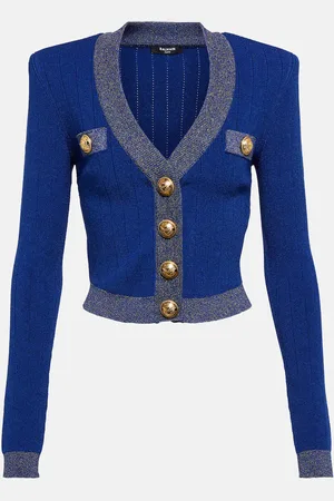 Balmain Metallic knit cardigan