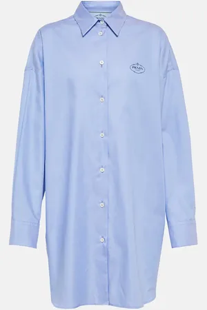 Prada Logo oversized cotton shirt