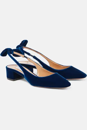 Aquazzura Very Bow Tie 35 velvet slingback pumps