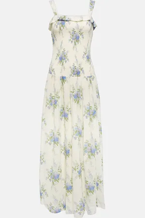 LOVESHACKFANCY Bello shirred cotton maxi dress