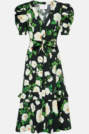 Carolina Herrera Floral cotton-blend midi dress