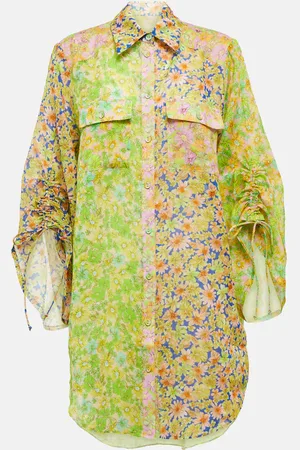 ALÉMAIS Oversized floral spliced shirt