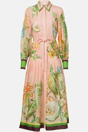 ALÉMAIS Papaya printed shirt dress