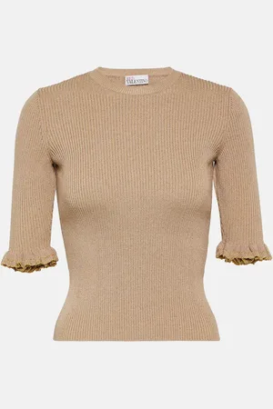 RED Valentino Ribbed-knit wool-blend top