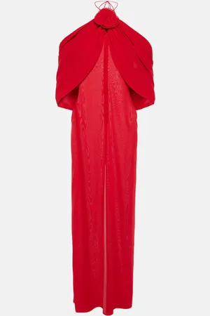 MAGDA BUTRYM Floral-appliquÃ© silk blend gown