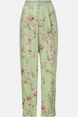 Agua by Agua Bendita Florecer Honeysuckle linen wide-leg pants